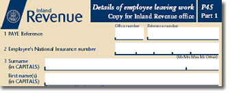 p45 - Tax form for the newly unemployed